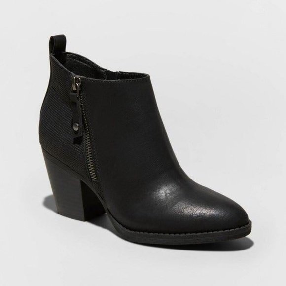 Universal Thread Shoes - Universal Thread Jameson Double Zip Bootie Black